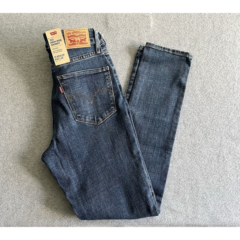 Levi's 721 Womens Size 30 x 30 Jeans Blue High Rise Skinny Stretch Classic 10
